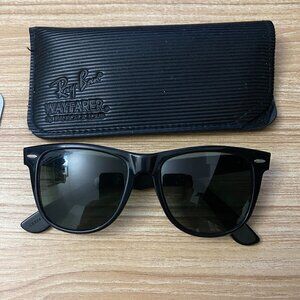 Bausch & Lomb - Ray-Ban Wayfarer II vtg sunglasses 1985 USA EBONY G15 L1724 OUAS